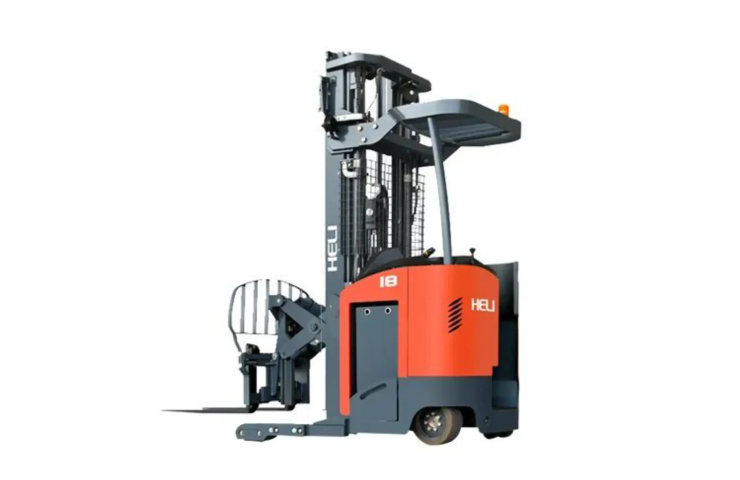 Montacargas Pasillo Angosto Reach Sencillo Operador Parado Eléctrico Litio (1.8 Ton) G Series